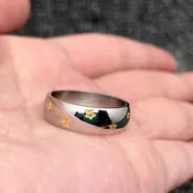 18K Gold-Plated Stainless Steel Two Tone Star Ring