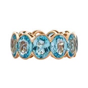 Blue Topaz Oval Eternity Band