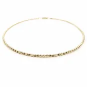 14k Gold Filled 15.5" Oval Pattern Necklace - Waterproof!