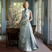 Bluebirds – Surplice A-Line Couture Gown in Powder Blue | Style AA-107  — Calabro Collection — Gramercy Atelier