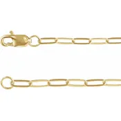 10ky Gold Paperclip Chain - 18"