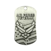 Air Force Veteran Antique Finish Dog Tag Necklace-Isaiah 40:31