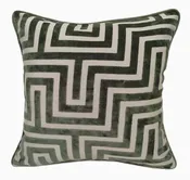 Abstract Cut Velvet Green Square Cushion - Amazing PM Cut Velvet Sage 43x43CM Cushion
