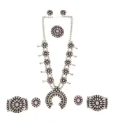 7 Piece Navajo Squash Blossom Set