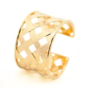 18k Yellow Gold Pie Crust Weave Bracelet