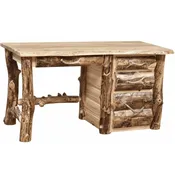 Aspen/Wormy Maple Knee Hole Desk