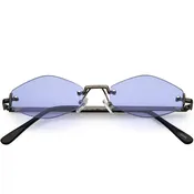 1990's Small Rimless Color Tone Geometric Hexagon Sunglasses C591