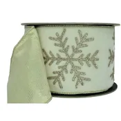 07-2424 RIBBON VELVET SNOWFLAKE WHITE (11449)