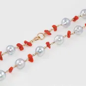 Akoya Pearls & Coral Necklace