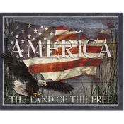 "America - Land of Free" Tin Sign