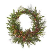 32" Pinecone & Mixed Greenery Wreath