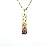 Rainbow Sapphire Tsavorite Ruby Pendant - Elegant Jewelry — David Reynolds Jewelry and Coin