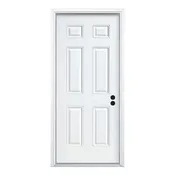 6 Panel Primed Steel Front Door HL