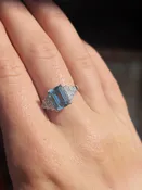 18K White Gold Aquamarine and Diamond Ring