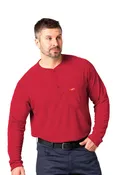 Flame-Resistant Raglan Sleeve Henley T-Shirt - 6oz. Inherent Knit