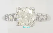 Antique Old Mine Cut Diamond Engagement Ring 1.07 ct Palladium & Platinum