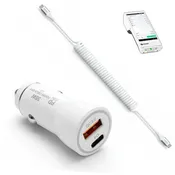 38W Clover Flex Handheld Car Charger with USB-C Coiled Cable | Agoz