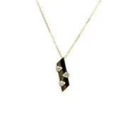 0.10 Ctw 14Kt Yellow Gold Diamond Bar Necklace