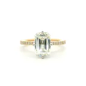 Accented Emerald Cut Engagement Ring
