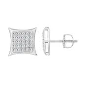 0.15Ct Round Diamond Kite Design Yuva Earrings Elegant Sterling Silver Fashion Diamond Earrings