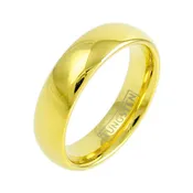 14K Gold Ion Plated 6mm/8mm/10mm Low Dome Tungsten Wedding Band. For men and women.