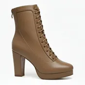 Aadijay - Black Vegan Leather Lace Up Platform Boot