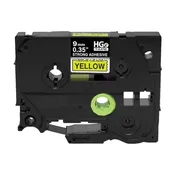 Brother HGeS6215PK BLACK on YELLOW HGe Tape-EX Strength 5PK .35''