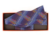 100% Silk | Self Bow Tie and Hanky Set | Blue
