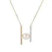 14K Pearl Diamond Necklace