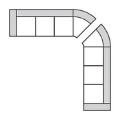 Arlington - Left Arm 3 Seat Sofa W/ 1/2 Curve & Right Arm 3 Seat Sofa W/ 1/2 Curve 131"x131"