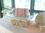 Acrylic Cake stand - Riser : 5 sided, open bottom stand available in many sizes
