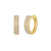 3 Row Diamond Huggie Earring