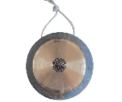 10 Inch Curved (Chau) Gong- Flower of Life Gold with Black Border
