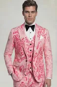 Baroque Pink Floral Suit – 3 Piece
