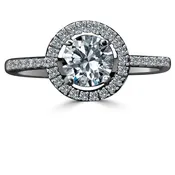 0.75CT Round Diamond Veneer Cubic Zirconia Ring. 635R207