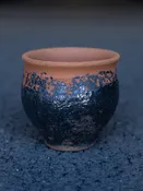 Anduze Small Ceramic Pot | Partial Metallic Glaze