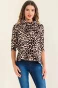 ANIMAL COWL NECK SWEATSHIRT