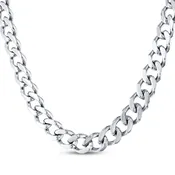 Curb Chain Necklace 11mm Solid Stainless Steel 24"