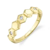 0.08CT DIAMOND HEXAGON BAND