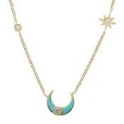 Blue Moon and Star Necklace
