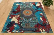 10X13 Mamluk Multicolor Abstract Handmade Wool Rug # 14726