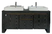 63" Freestanding Double Vanities Ebony