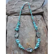 Abalone, Amethyst & Magnesite Turquoise Necklace