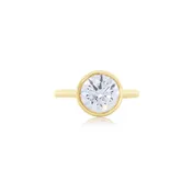 Bezel Set Round Lab Grown Diamond Solitaire Ring