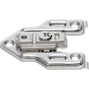 0mm - Clip Cam Adjustable Face Frame Mounting Plate, Nickel-Plated, Screw-On