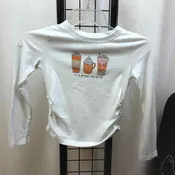 Abercrombie White Graphic Child Size 7/8 Girl's Shirt