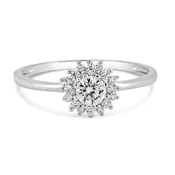 Rhodium 925 Silver Moissanite Flower Ring