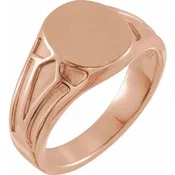 14K Gold 13x10.5 mm Geometric Signet Ring