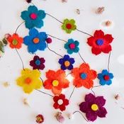 60" Felt garland, Sakura multi