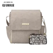 Boxy Backpack in Grey Matte Leatherette